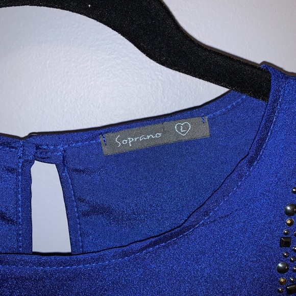 Black and Blue Mini Dress - Picture 2 of 3